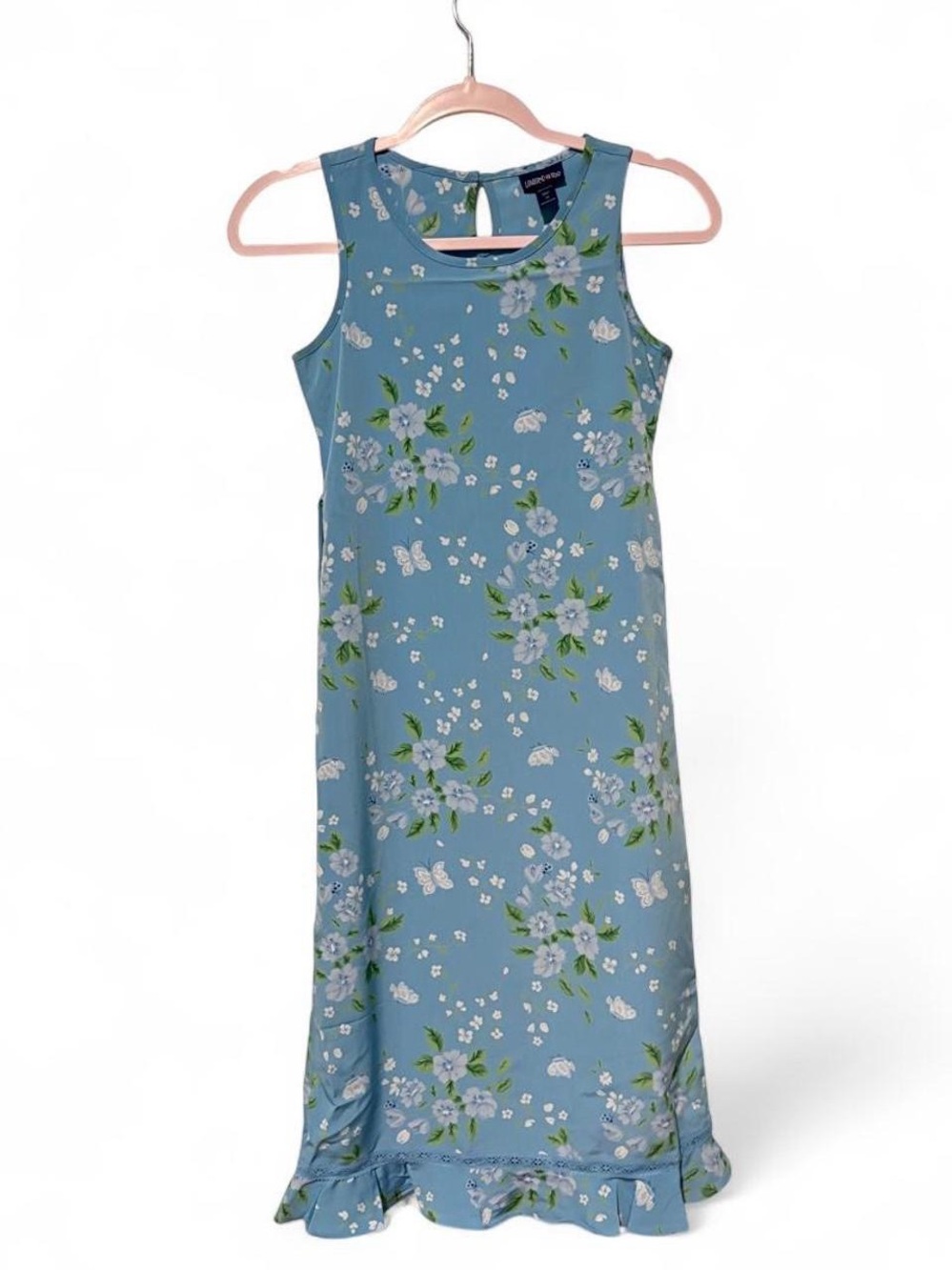 Vintage Y2K Limited Too blue floral midi dress size girls 10  will fit xs
